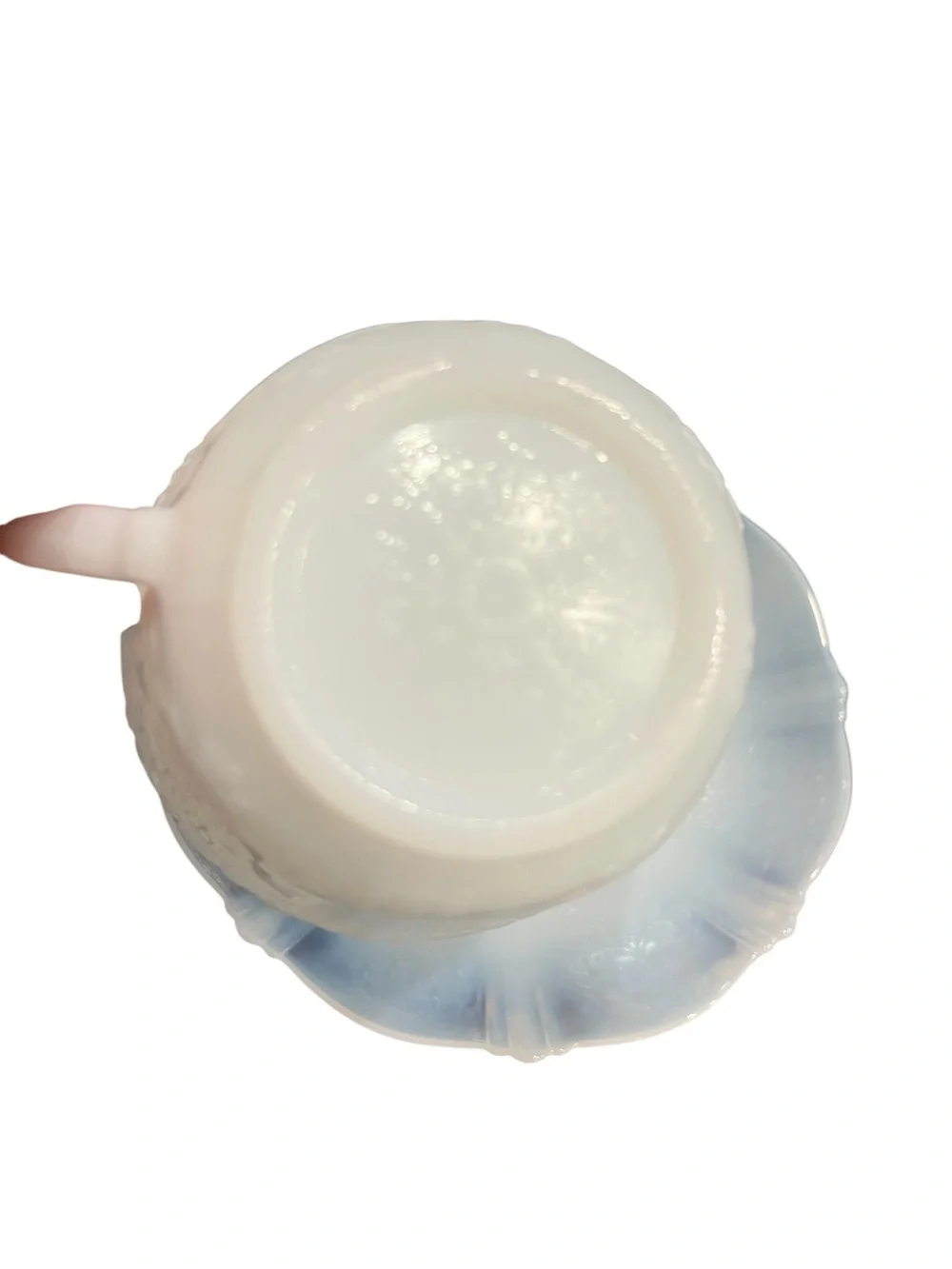 1930s Macbeth-Evans White American Sweetheart Cup And Saucer Depression Glass